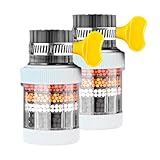 2X Filtro Purificador de Agua para Grifos Universal | 1 Año de Agua Pura | Filtración en 3 Etapas | Minerales, Carbón Activado y Turmalina | Elimina Cloro, Impurezas y Olores | Instalación en 1 minuto