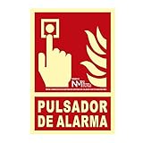 Normaluz RD00111 RD00111-Señal Luminiscente Homologada Pulsador de Alarma Clase B PVC 0,7mm 21x30cm, Rojo