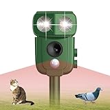 Repelente de Gatos, ahuyentador de pájaros, disuasión Solar ultrasónico, Parada de Animales, Gatos, Ratas, Perros, pájaros, Zorros y Otros, Repelente al Aire Libre para Animales con LED Intermitentes