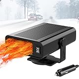 JinsenTGG Calefactor Coche, 12V 150W Calefactor Coche Mechero, Calentador de Coche Portátil, 2 en 1 Calefactor para Coche de Calefacción y Refrigeración, Desempañador y Descongelador Parabrisas