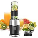 Batidora de Vaso, 500W Batidora de Vaso Portatil, Mini Batidora Vaso Individual, Licuadora Smoothies Batidora Portátil con 1 Botella de 570 ml, sin BPA para Cocina, Oficina, Deportes