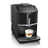 SIEMENS, cafetera superautomática, EQ300, molinillo cerámico,espumador de leche, función oneTouch, negro, TF301E19