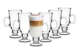 Glasmark Krosno - Juego de 6 vasos de café de 0,2 litros, vasos de té, café, té, café, café irlandés, latte macchiato, vino caliente, vasos de agua, aptos para lavavajillas, 6 x 200 ml