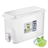 Dispensador de Agua para Frigorífico 3.5 litros Hervidor Frío Jarra de Agua Dispensador de Bebidas con Grifo para Tés Zumos Leche Jugo de Limon Fiesta Camping Reunión