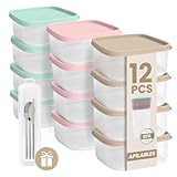 ELENANO Set 12 ud + Regalo Portacubiertos | Juegos Tupper Plastico Pequeño | Fiambrera Infantil | Envase de Plástico | Fiambrera Bebe Comida | Sin BPA | Fabricado en España | 350 ml