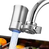 Filtro de agua para grifo de agua potable, Filtro para cocina casera, Filtro de carbón activado para grifo de agua, Filtro de agua potable con luz azul, Metales pesados y mal gusto