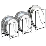 xianzhanEU 3 soportes para platos, escurreplatos de metal, multifunción, organizador adecuado para armarios de cocina, placas de almacenamiento, vajilla y tapa de olla