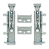 Syskor 2 Juegos Ajustable Cocina Colgador Oculto para Muebles Suspendidos Soporte para Colgar Armarios, la Carga: 65 Kg Placa + 2X Tapas Blancas, Niquel, 0