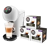 Krups Nescafé Dolce Gusto Genio S - Máquina de cápsulas multibebidas, compacta, alta presión, tamaño XL, espresso con crema, 30 segs, parada automática, blanca, + 3 packs de café variado