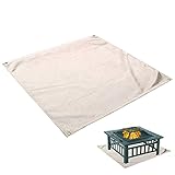 Hggzeg Alfombrilla ignífuga para barbacoa, de cristal, resistente al calor, para barbacoa, ignífuga, para tierra, patio, terraza, césped, exterior o camping (tamaño pequeño: 80 x 80 cm)