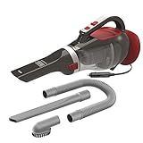 Black+Decker Aspirador de Mano para Coche 12V, Potente Acción Ciclónica, Doble Filtro, Adaptador de Coche, Cable Adaptador de 5 Metros, Incluye Varilla de extensión, ADV1200-XJ