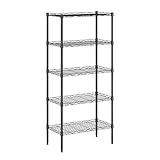 Furinno Wayar Estante de Almacenamiento Metálico de 5 Niveles, Negro