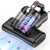 YUFAC Aspirador de Colchones, Aspirador de Mano, 16Kpa, Antiácaros con Luz UV y Filtro HEPA, Calefacción, con Cable, Ideal para Camas, Sofás, Alfombras, 600W, (Negro y Rojo)