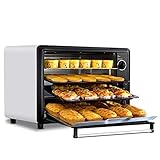 Horno de cocina de 60 l, horneado en casa, horno eléctrico multifunción automático de gran capacidad para pasteles, tiempo de horneado de 120 minutos, tenedor de horneado giratorio