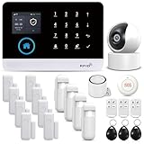 PGST Sistema de Alarma, Alarma doméstica inalámbrica gsm WiFi, con Cámara de Seguridad, Sirena, Sensores de Ventana de Puerta, Sensor de Movimiento, Aplicación Compatible Tuya/Smart Life