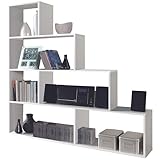 Habitdesign Estantería Decorativa, Librería Salon, Modelo Klum, Acabado en Blanco Brillo, Medidas: 145 cm (Alto) x 145 cm (Ancho) x 29 cm (Fondo)