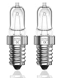 LumiGo 2X Bombilla Horno E14 500 Grados, Bombilla para Horno E14 26W Regulable Blanca Cálida 2700K Bombilla de Horno E14 AC 230V para Horno, Microondas, Campana Extractora, Lámpara de sal, Nevera
