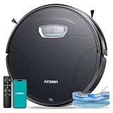 Airzeen Robot Aspirador y Fregasuelos, 4500Pa Succión Ultra Fuerte, con Auto Carpet Boost, Alexa/WiFi/App, Aspirador Robot Super Delgado, Ideal para Pelo de Mascotas, Piso(G20 Pro)