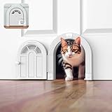 Puerta Interior para gatos – Puerta de Gato sin Solapa para Puerta Interior, Puerta Interior de Gato para gatos de hasta 20 Libras, fácil configuración de Bricolaje, instalación Segura en Minutos, no