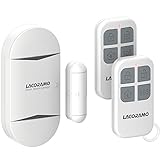 LACORAMO 130db Sensor de Alarma para Puertas y Ventanas con 2 Controles remotos, 2 baterías, Campana de Apertura de Contacto magnético inalámbrico para niños, hogar, refrigerador, Tienda (1 Paquetes)