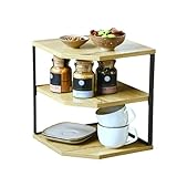 Kesper | Estantería esquinera de Cocina con 2 Niveles, Material: Tablero de Fibra, Metal, Dimensiones: 26 x 28 x 26 cm, Color: Natural, Negro | 27833