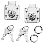 WANTOUTH 2 PCS Cerradura de Armario con Llave Cerradura de Seguridad para Armario Gabinete Cerradura de Leva con Llave de Aleación de Zinc Cerradura de Buzón Cerradura Cajon para Oficina Hogar