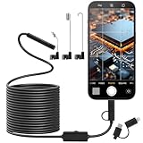 Zawaer Endoscopio Camara de Inspeccion, 1920 HD Cámara de Alta Definición Flexible con 8 Luces LED No Necesita WiFi Impermeable IP67 Camara Inspeccion Tuberias para Tableta Android iOS (5M)