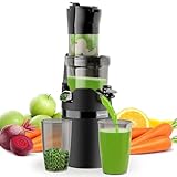 Extractor de Zumos y Verduras, Keenray Slow Juicer Machine, Extractor de Vegetalsy Jugos con Función Inversa, 90% Jugo alto Yeild, Fácil de limpiar (incluidos cepillos)