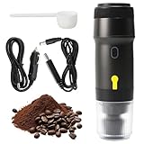 Sonhomay Mini cafetera eléctrica portátil de café espresso de 15 bares, mini máquina de café de viaje compatible con café molido NS cápsula para camping, caravana, senderismo, oficina, viajes