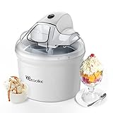 Máquina para hacer helados, KECOOLKE Máquina para hacer helados eléctrica casera de servicio suave 1.5L Yogur helado, sorbete, helado