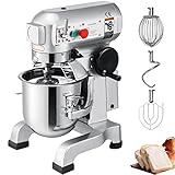 VEVOR Batidora Amasadora repostería Profesional de 3 Velocidades Soporte Comercial Acero Robot de Cocina con Protector para Salpicaduras Batidora de Varillas (20L)