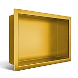 BALNEO Wall-Box ONE Gold Nicho de Ducha de Acero Inoxidable 30x20x10cm, Nicho de Ducha de Pared, Dorado, Impermeable, Instalación de Nicho Flexible, Nicho para Utensilios de Baño, Sin Azulejos
