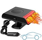 Calefactor Coche, Calentador de Coche Rápido de Dos en Uno 12v 150w Insertado en el Encendedor de Cigarrillos, Protección Contra Sobrecalentamiento, Caja de Cambios Ajustable, Calefactor Coche Mechero