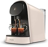 Philips L'Or Barista System - Cafetera Espresso de Cápsulas, 19 Bares de Presión, Para cápsula Simple y Doble, Doble salida para 1 o 2 Tazas, Inlcuye kit de Degustación, Blanco satinado (LM8012/00)