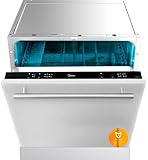 Midea Lavavajillas Integrable 60 cm+++ Inox para 12 servicios - Lavaplatos Empotrable con 4 programas de Lavado