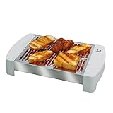 Jata TT589 Tostador Horizontal de Cuatro Barras Blanco Mueble y Parrilla de Acero Inoxidable 4 Barras de Cuarzo Gran Superficie para un Tostado Homogéneo con Cuatro Barras 550 W