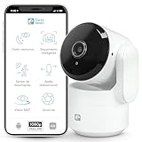 Garza Camara Vigilancia WiFi Interior 360º IA 2.4 GHz, HD 1080p, Visión Nocturna, Detección Movimiento y Sonido, Modo Privacidad, Control Remoto vía APP, Compatible Alexa y Google, Audio Bidireccional