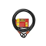 BURG-WÄCHTER Cable de seguridad con argollas, Cable de acero revestido (sin candado), Seguridad para muebles de jardín, Bicicleta, Motocicleta, 750 500, Negro, 5 m