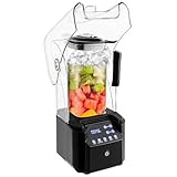 Máquina de Batido Insonorizada 2L Smoothie Blender Autolimpiante Batidora Profesional Con Teclado Numérico Impermeable Hielo Negro Apto Lavavajillas Licuadora de Acero Inoxidable Negro