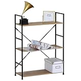 Genérico Estantería Librería Mediana de 3 Niveles Baldas Estantes de Tipo Escalera 58,6x23,5x80cm para Entrada, Recibidor, Salón, Despacho, Dormitorio y Hogar
