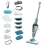 BLACK + DECKER 2en1 Mopa a Vapor 1600W con Cabezal Delta, SteaMitt y 17 accesorios, BHSM1615DAM-QS