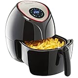 Monzana Freidora de Aire 6.5L 1850W XL sin Aceite con Pantalla LED Táctil 9 Funciones Silenciosa Apta Lavavajillas Cocina Saludable Hogar Camping