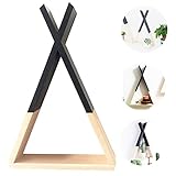 Nacnic - Estantería Infantil Madera - Modelo Tienda Tipi Indio Negro - Librería Flotante de Pared - Decoración Nórdica de Habitación para Niños -