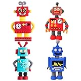 Adorno Robot Robot Decoracion Tarta Mecánico Pastel Toppers Chico Cupcake Toppers Engranaje Cake Toppers Niño Decoración de Pastel Robot Cumpleaños Decoration Happy Birthday Cake Topper