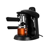 Máquina de café espresso, Cafetera hidropresión de 5 bares, 4 tazas de 250 ml, con espumador de leche para café capuchino 730W