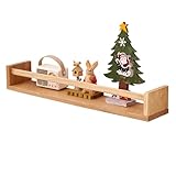 TREOAKWIS Estanteria Pared, 40cm Estante Flotante de Roble, Estantería Flotante de Madera Maciza para Habitación de Los Niños, Revista Estantería de Pared, Salón, Baño, Dormitorio, Cocina (Natural)