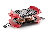 Lékué Parrilla/Grill especial para cocinar en microondas, Microwave grill 1,2 pers. Rojo y Negro, 25 x 15 cm