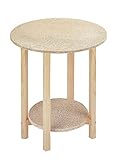 Aranaz | Mesa Camilla Gazte Redonda | Madera de Pino | Tablero Aglomerado | Mesa de Salon, Cocina o Terraza | Desmontable | Ideal para Invierno y Verano | Sin Barnizar | Mesas Color Madera | 45x75cm