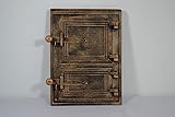 Euro Sezam - Puerta de horno de hierro fundido - Puerta de horno gruesa - Puerta de horno de pizza - DZ058 - 2 puertas - 26 x 35