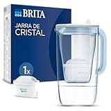 BRITA Jarra de cristal azul (2,5L) incl. 1x filtro MAXTRA PRO All-in-1 Jarra de cristal de diseño premium con tapa abatible de fácil llenado e indicador, que reduce la cal, el cloro y las impurezas
